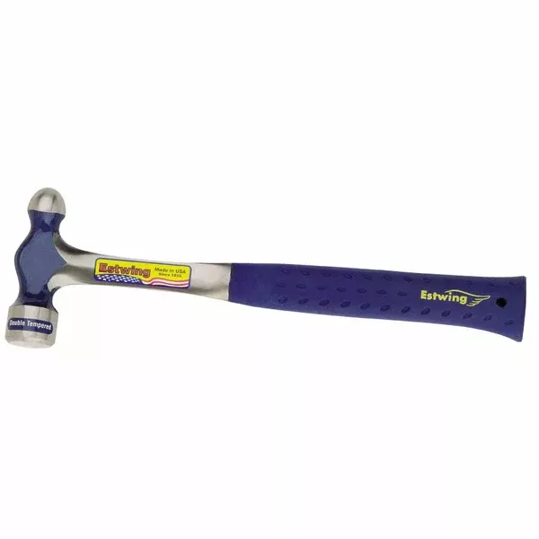 Ball Pein Hammer, Straight Blue Shock Reduction Grip Handle, 11 in Overall L, 8 oz Steel Head 268-E3-8BP
