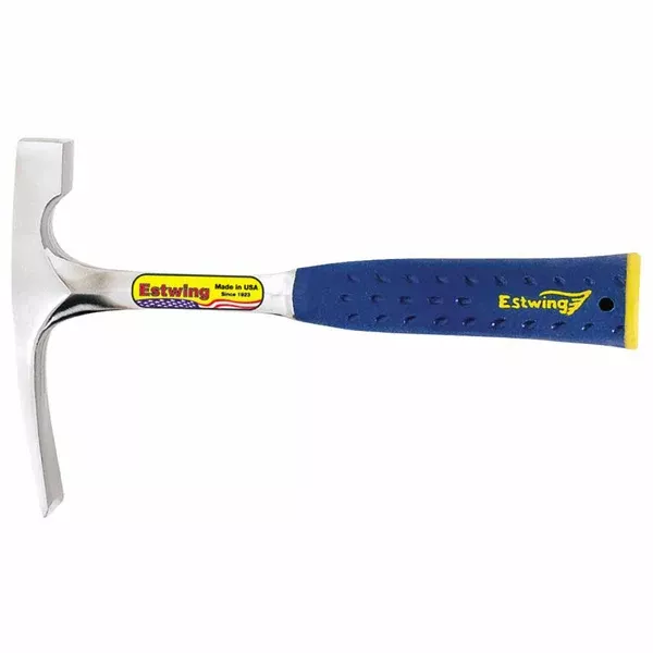 Bricklayer or Mason's Hammers, 24 oz, 11.25 in OAL, Steel Handle with Blue Shock Reduction Grips 268-E3-24BLC