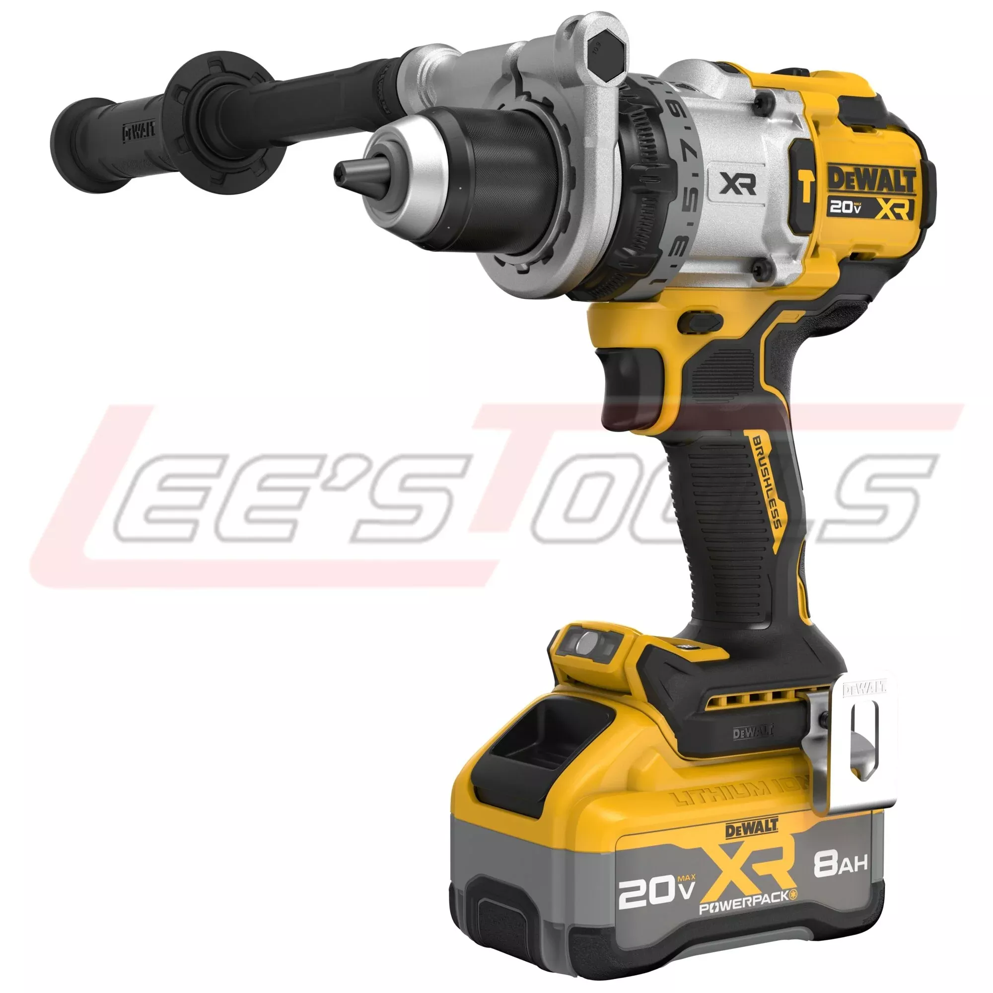 DEWALTDCD1007WW120V MAX* XR Brushless Cordless 1/2 in. 3-Speed Hammer Drill Kit with XR POWERPACK