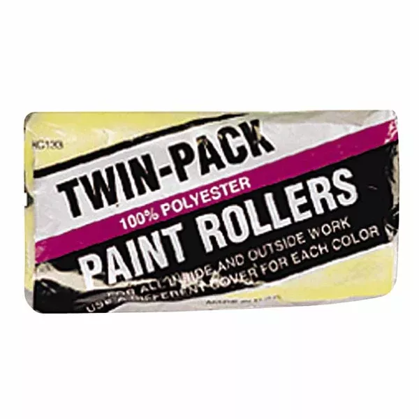Economy Twin-Pack Roller Cover, 9 in, 3/8 in Nap, Polyester 449-RC133-9