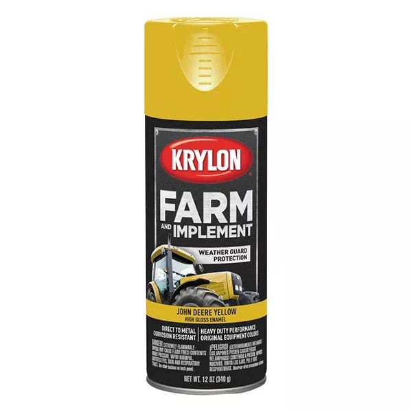 Farm and Implement Enamel Paint, 12 oz, John Deere Yellow, High Gloss 425-K01934008