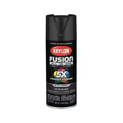Fusion All-in-One Paint + Primer, 12 oz, Black, Satin 425-K02732007
