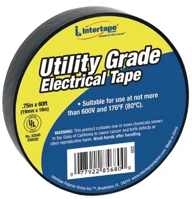 General Purpose Vinyl Electrical Tape, 60 ft x 3/4 in, Black 761-602