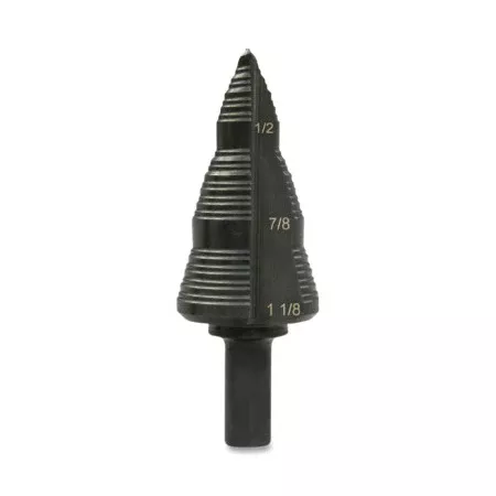 GSB Series Step Bit, 1-1/8 in, 3/16 in to 1/8 in dia Cutting, 3-Step 332-GSB09