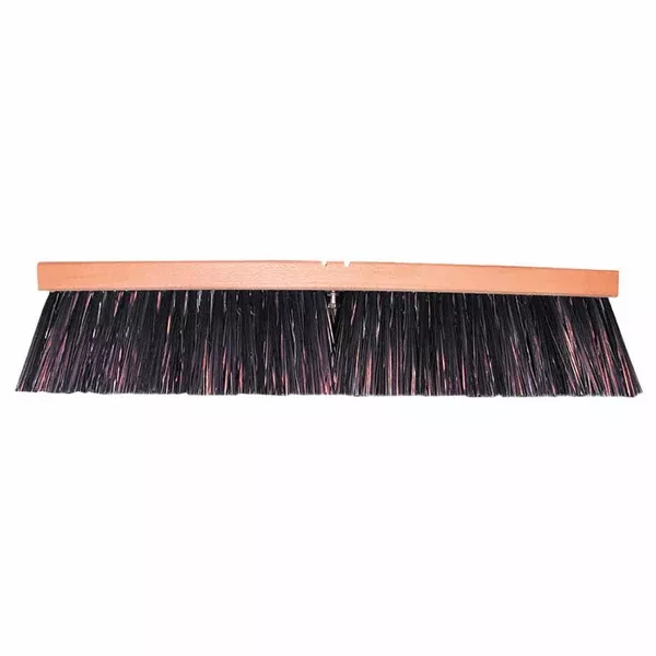 Heavy-Duty Street Brooms, 24 in Hardwood Block, 4 1/4 in Trim L, Blue Plastic 455-6424-A