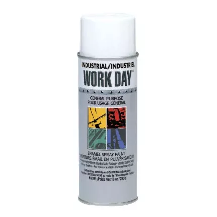 Industrial Work Day Enamel Paint, 10 oz Aerosol Can, Flat White 425-A04422007