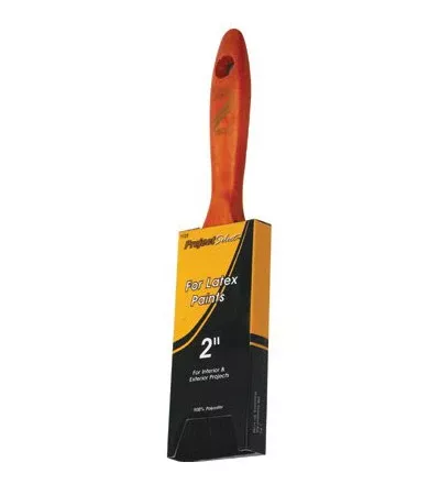 Latex Paint Brush, 1/2 in thick, 2-1/4 in trim, Polyester, Walnut Wood handle 449-1123-1.5