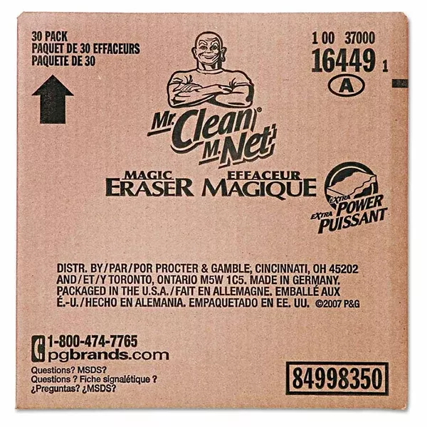 Magic Eraser Extra Durable, 4.6 in H x 2.4 in W, 0.7 in Thick, White 608-16449