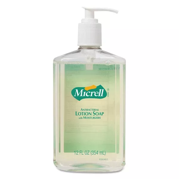 MICRELL Antibacterial Lotion Soap, Pump Bottle, 12 oz, Floral Scent 315-9759-12