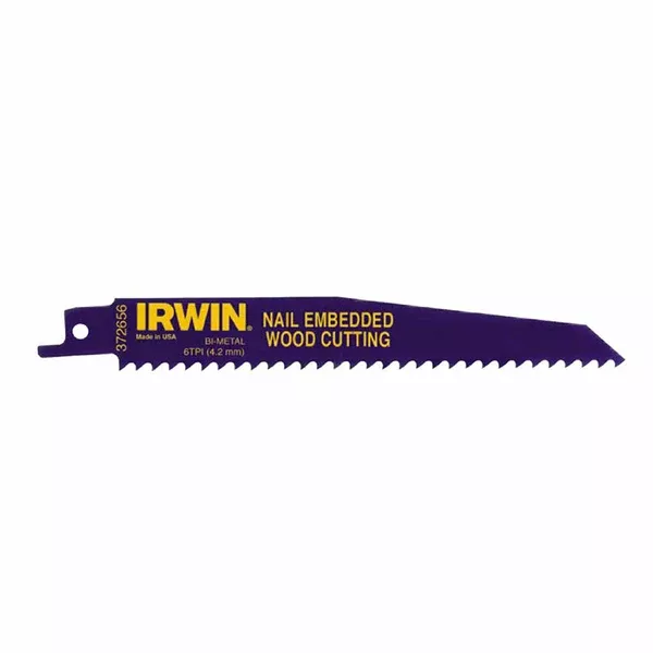 Nail Embedded Wood Cutting Reciprocating Blades, 6 in, 6 TPI, 25/PK 585-372656B