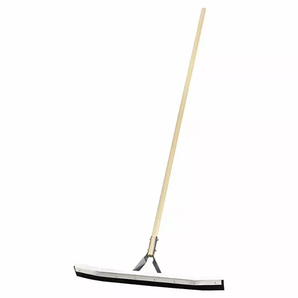 Non-Sparking Floor and Driveway Squeegee, Curved, 24 in, Black Rubber, Includes Steel Bracketed Handle 455-4624
