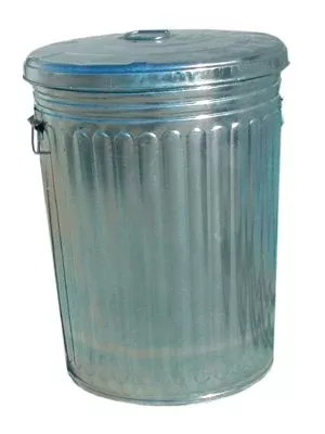 Pre-Galvanized Trash Can With Lid, 20 gal, Steel, Gray 455-20GALLON-W/LID
