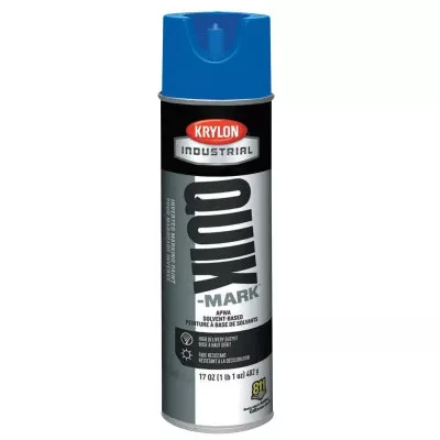 Quik-Mark APWA Solvent-Based Inverted Marking Paint, 17 oz Aerosol Can, APWA Blue 425-A03621007