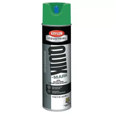 Quik-Mark APWA Solvent-Based Inverted Marking Paint, 17 oz Aerosol Can, Grn 425-A03631007