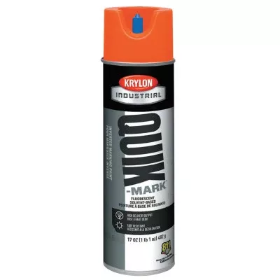 Quik-Mark Fluorescent Inverted Marking Paint, Solvent Base, 17oz Aerosol, Fluorescent Orange 425-A03702007