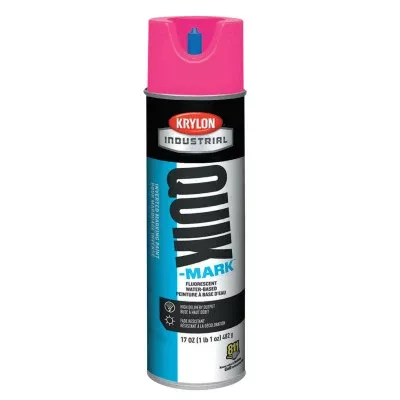 Quik-Mark Fluorescent Inverted Marking Paint, Water Base, 17 oz Aerosol, Fluorescent Pink 425-A03612004