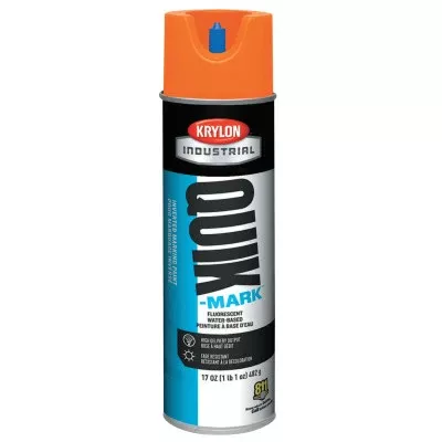 Quik-Mark Fluorescent Inverted Marking Paint, Water Base, 17oz Aerosol, Fluorescent Orange 425-A03700004