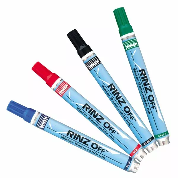 RINZ OFF Water Removable Temporary Marker, Blue, Medium 253-91105