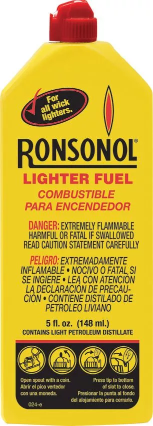 Ronson Ronsonol Lighter Fuel 5oz 12-Pack with Easy Pour Dispenser