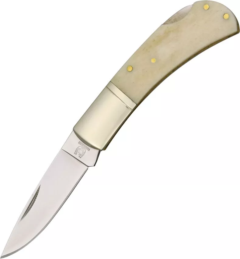 Rough Rider Lockback Folding Knife 2.63″ 440 Stainless Drop Point White Bone