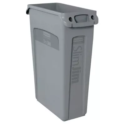 Slim Jim with Venting Channels, 23 gal, Resin, Gray 640-FG354060GRAY