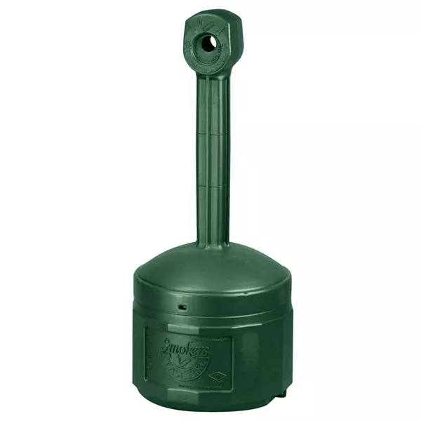 Smokers Cease-Fire Cigarette Butt Receptacle, 16 qt, 16-1/2 in dia, 38-1/2 in H, Polyethylene, Forest Green 400-26800G