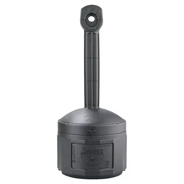 Smokers Cease-Fire Cigarette Butt Receptacles, 16 qt, Polyethylene, Deco Black 400-26800D