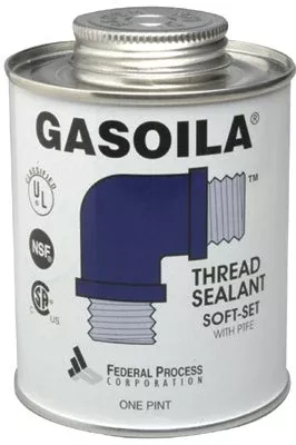 Soft-Set Thread Sealant, 1/2 Pint Brush Top Can, Blue/green 296-SS08