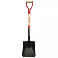Square Point Transfer Shovel, 9.5 in W x 12 in L, Open-Back/Rolled-Step, 30 in Hardwood Steel D-Grip Handle 760-42101
