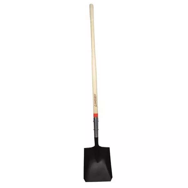 Square Point Transfer Shovel, 9.5 in W x 12 in L, Open-Back/Rolled-Step, 48 in Hardwood Straight Handle 760-44101