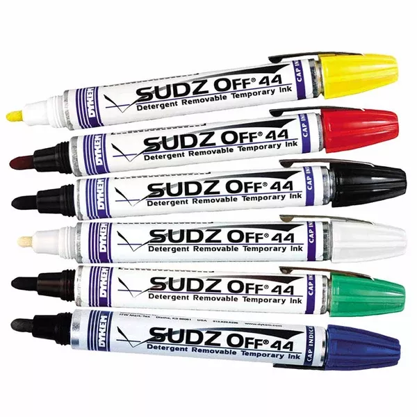 SUDZ OFF Detergent Removable Temporary Marker, Blue, Threaded Cap Tip 253-44938