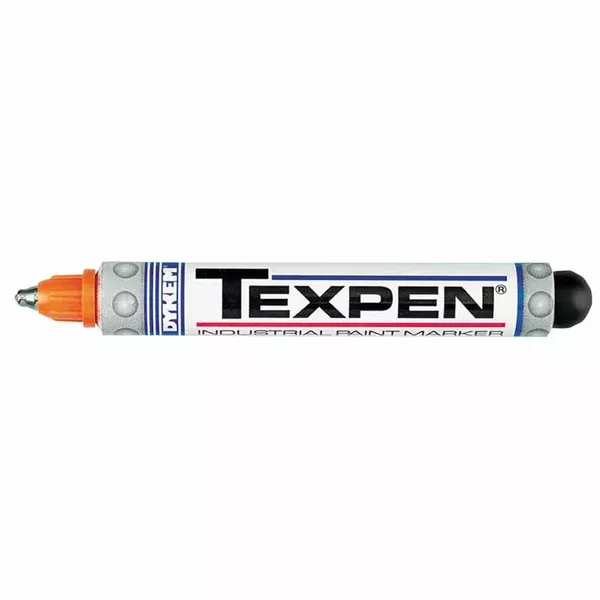 TEXPEN Industrial Steel Ball Tip Paint Marker, Orange, 3/32 in, Medium 253-16103