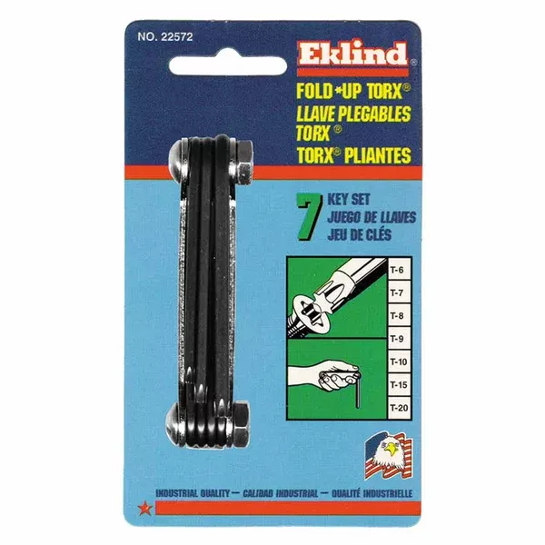 Torx Fold-Up Key Set, T-6 to T-20, Black Oxide 269-22572