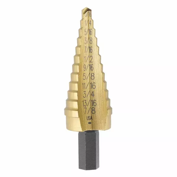 Unibit Titanium Fractional Self-Starting, 3/16 in to 7/8 in, 12 Steps 585-15104