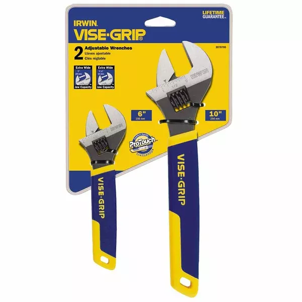 VISE-GRIP 2-pc Adjustable Wrench Set, 6 in and 10 in Long 586-2078700