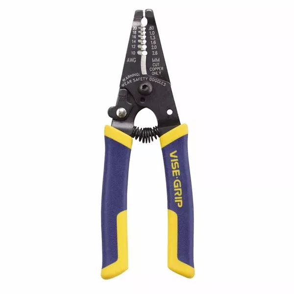VISE-GRIP Wire Stripper/Cutter, 6 in L, 10 AWG to 20 AWG, Blue/Yellow Handle 586-2078316