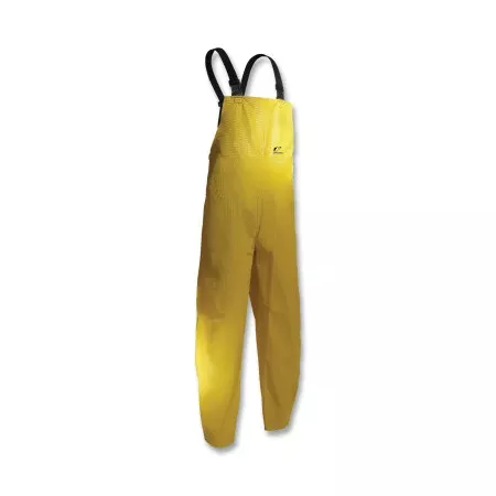 Webtex Rain Bib Overalls, 0.65 mm Thick, Heavy-Duty Ribbed PVC, Yellow, Large, Plain Front 868-7605000.LG