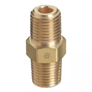 Western Enterprises B8HP Pipe Thread Hex Nipples, 3000 PSIG, Brass, 1/2 in NPT Male
