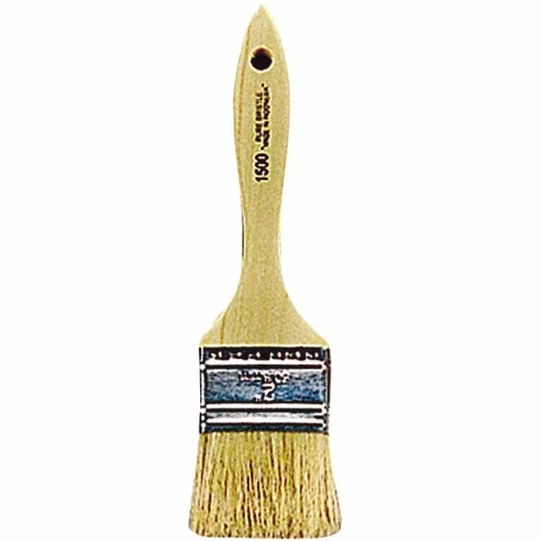 White Chinese Bristle Paint Brush, 3/8 in Thick x 3 in W, Wood Handle 449-1500-3