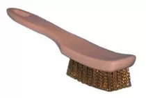 White Sidewall Brushes, 8 1/2 in Hardwood Block, 5/8 in Trim L, Brass 455-6-B