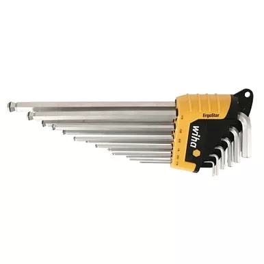 Wiha Tools 66990 MagicRing L-Key Sets, 9 per holder, Hex Ball Tip, Metric