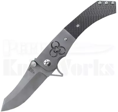 Will Zermeno Azrael Bio-Hazard Framelock Knife (3.75" Stonewash)
