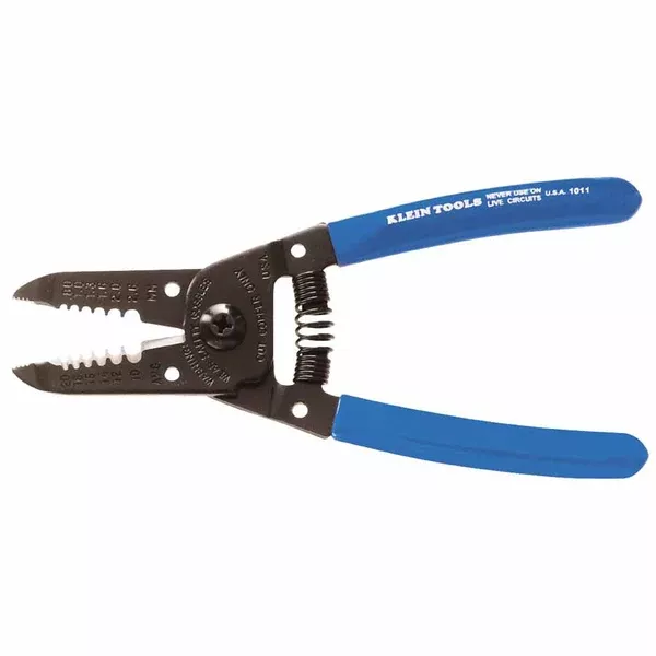 Wire Stripper-Cutter, 6-1/8 in L, 10 AWG to 22 AWG, Blue Handle 409-1011