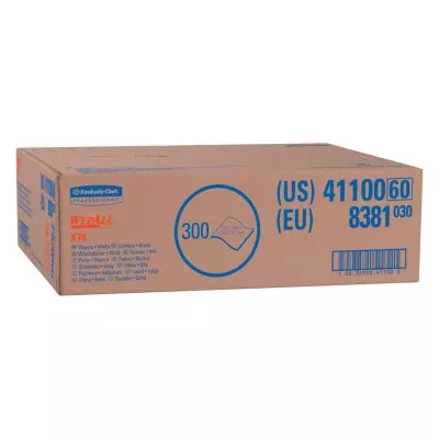 WypAll X70 Cloths, White, 11.1 in W x 16.8 in L, 200 Sheets/Unit, Box, 1 CA/CA 412-55300