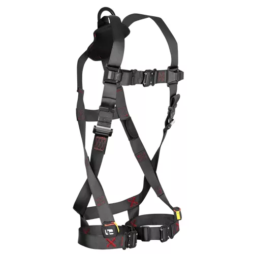 X-Large FT-Iron 1D Standard Non-Belted Full Body Harness, Quick Connect Buckle Leg Adjustment – Dual-size Large/XL