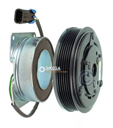 York Heavy Duty Compressor Leaf Clutch 12V 152mm with 6 Grooves and 2 Wires - 22-11304-AM by Omega