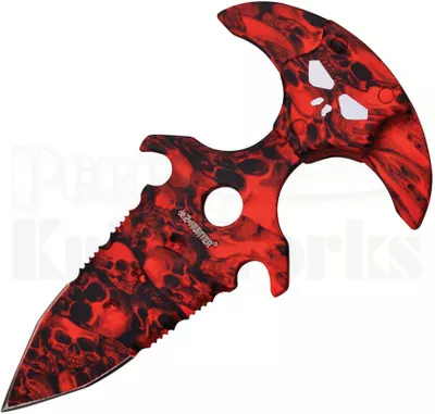 Z-Hunter Push Dagger Knife Red Skull Camo (2.5" Red Serr) 030RDS