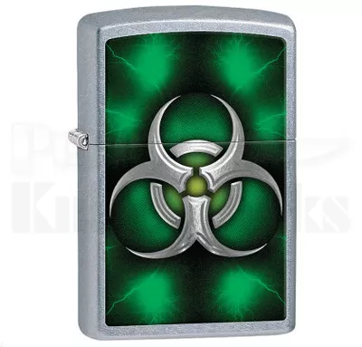 Zippo Biohazard Green Street Chrome Lighter