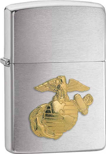 Zippo Lighter Brushed Chrome US Marines