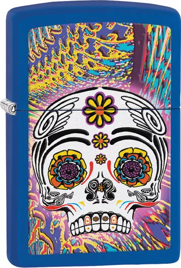 Zippo Lighter Day Of The Dead Blue